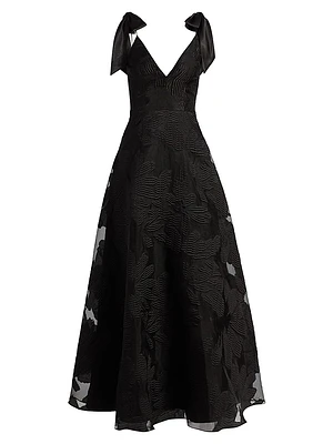 Strapless Jacquard Gown