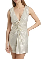 Gisela Metallic Silk-Blend Minidress