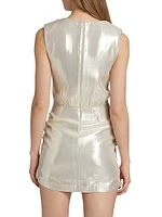 Gisela Metallic Silk-Blend Minidress