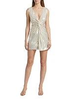 Gisela Metallic Silk-Blend Minidress