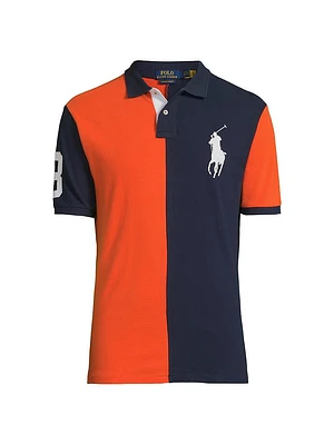 Custom-Slim-Fit Colorblock Polo Shirt