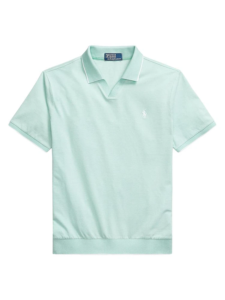 Jacquard Mesh Polo Shirt