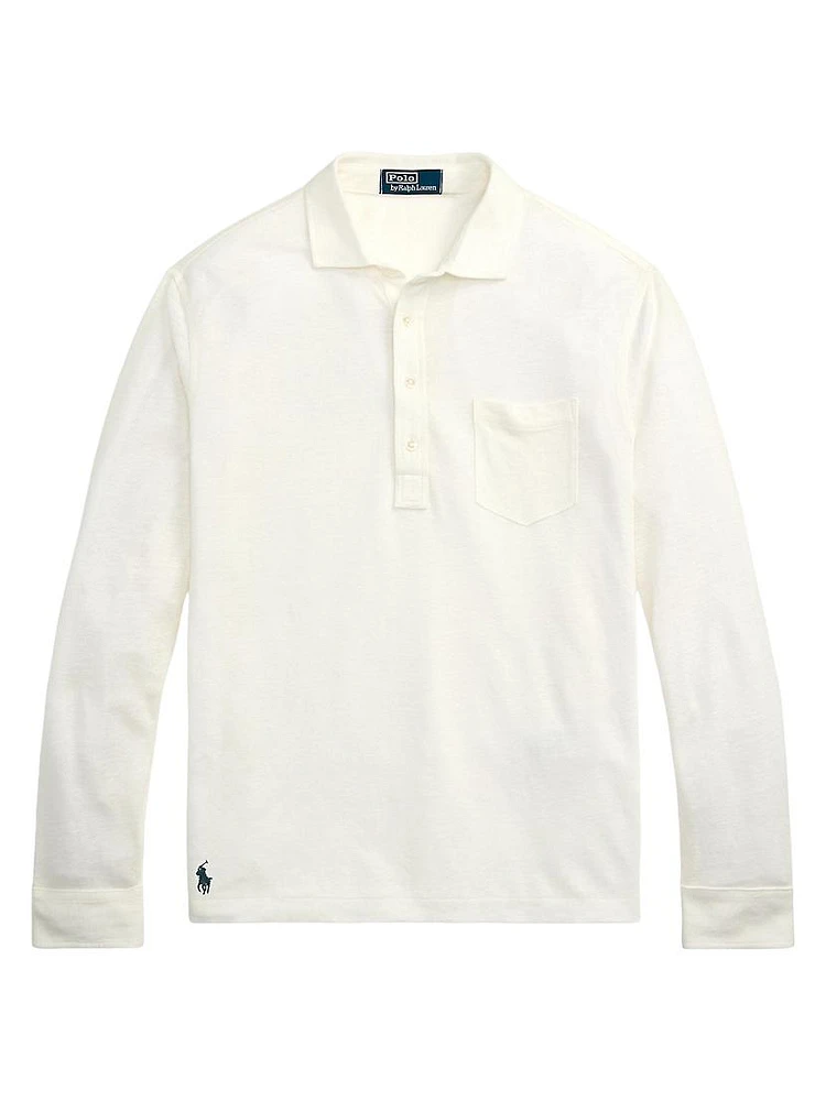 Linen Mesh Polo Shirt
