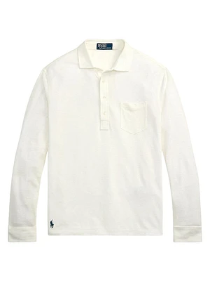 Linen Mesh Polo Shirt