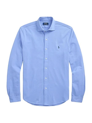 Honeycomb-Knit Cotton Shirt