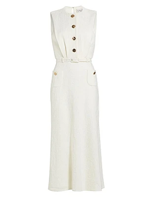 Amar Cotton-Blend Belted Midi-Dress
