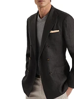 Linen Chevron One and a Half Breasted Blazer