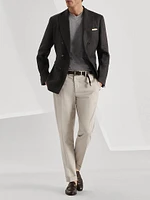 Linen Chevron One and a Half Breasted Blazer