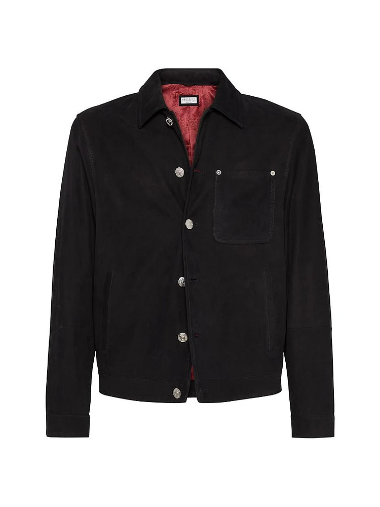 Nubuck Shirt Style Outerwear Jacket