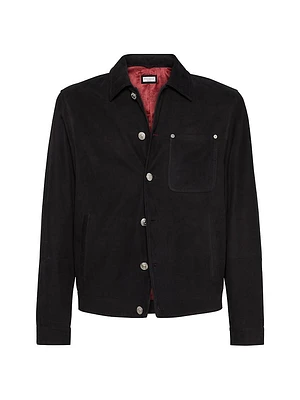Nubuck Shirt Style Outerwear Jacket