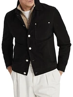 Nubuck Shirt Style Outerwear Jacket