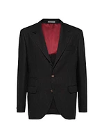 Délavé Linen Deconstructed Blazer with Metal Buttons