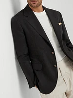 Délavé Linen Deconstructed Blazer with Metal Buttons