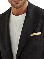 Délavé Linen Deconstructed Blazer with Metal Buttons