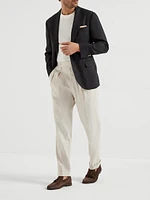 Délavé Linen Deconstructed Blazer with Metal Buttons