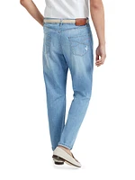 Lightweight Old Denim Leisure Fit Five Pocket Jeans