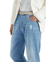 Lightweight Old Denim Leisure Fit Five Pocket Jeans