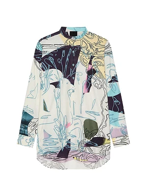 Printed Shirt Seersucker Cotton