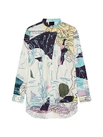 Printed Shirt Seersucker Cotton