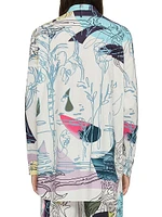 Printed Shirt Seersucker Cotton