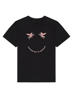 T-Shirt Cotton with Unicorns Embroidery