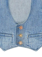 Waistcoat Denim with 4G Jewel Buttons