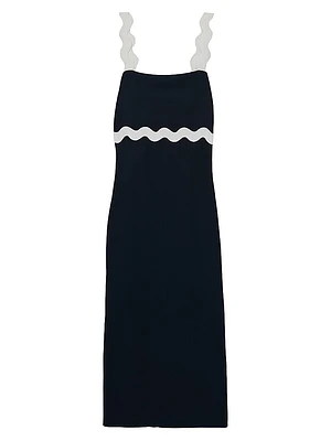 Asher Wave Slip Midi-Dress