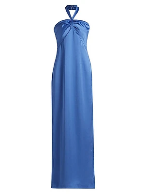 Amrita Satin Halter Gown