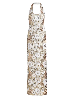 Tiffany Floral Sequin Gown