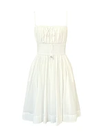 Frankie Cotton-Silk Smocked Midi-Dress