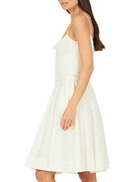 Frankie Cotton-Silk Smocked Midi-Dress