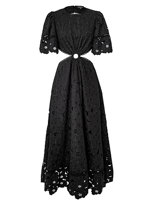 South Hampton Jaylen Guipure Lace Midi-Dress
