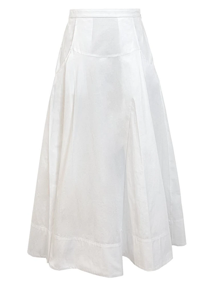 Bridge Hampton Paloma Cotton Poplin Midi-Skirt