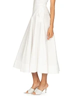 Bridge Hampton Paloma Cotton Poplin Midi-Skirt