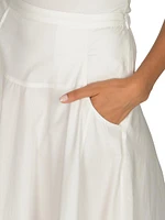 Bridge Hampton Paloma Cotton Poplin Midi-Skirt