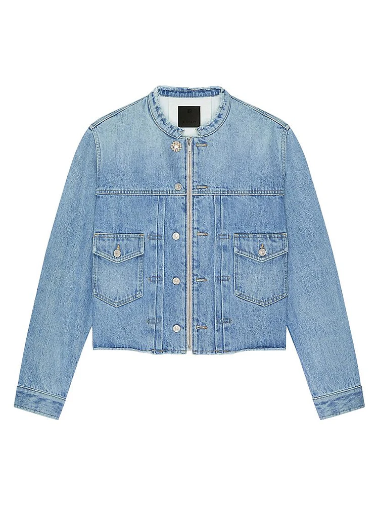 Jacket Denim with 4G Jewel Button