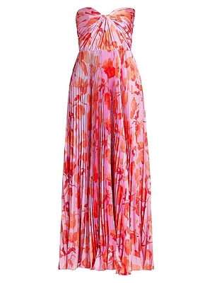 Nora Printed Satin Gown