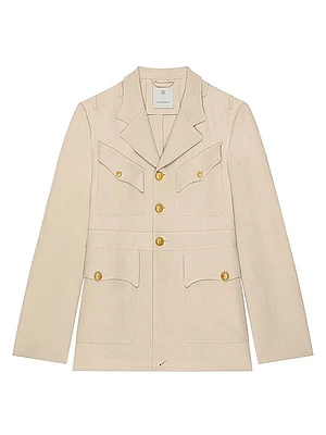 Military Jacket in Silk and Cotton