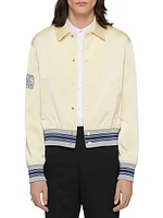 Slim Fit Varsity Jacket Cotton Blend with HG Embroidery