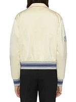 Slim Fit Varsity Jacket Cotton Blend with HG Embroidery