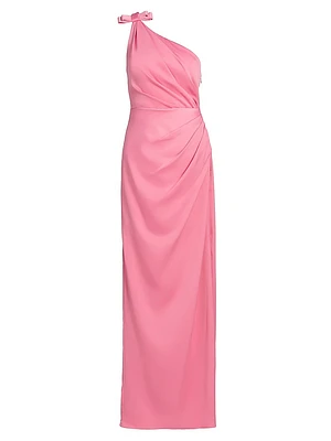 Alexis Crepe One-Shoulder Gown
