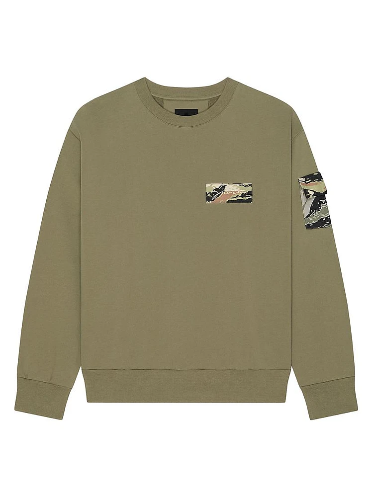 Sweatshirt Fleece with Camo Patches