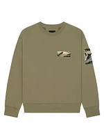 Sweatshirt Fleece with Camo Patches