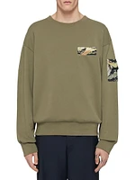 Sweatshirt Fleece with Camo Patches