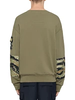 Sweatshirt Fleece with Camo Patches