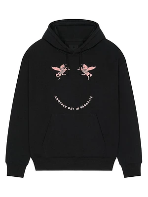 Hoodie Fleece with Unicorns Embroidery