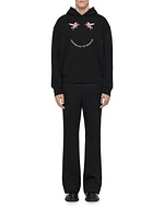 Hoodie Fleece with Unicorns Embroidery