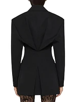 Jacket in Wool with Pleated Back