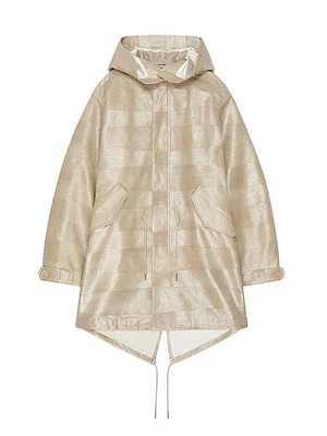 Parka Jacket in Salmon Leather