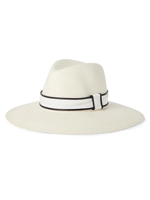 Straw Fedora with Band and Monili